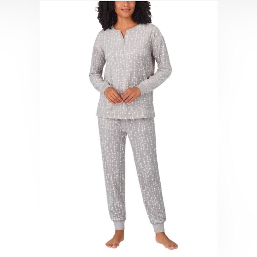 Nautica Ladies' 2-piece Long Sleeve Pants Pajama Cozy Set Grey Size XXL